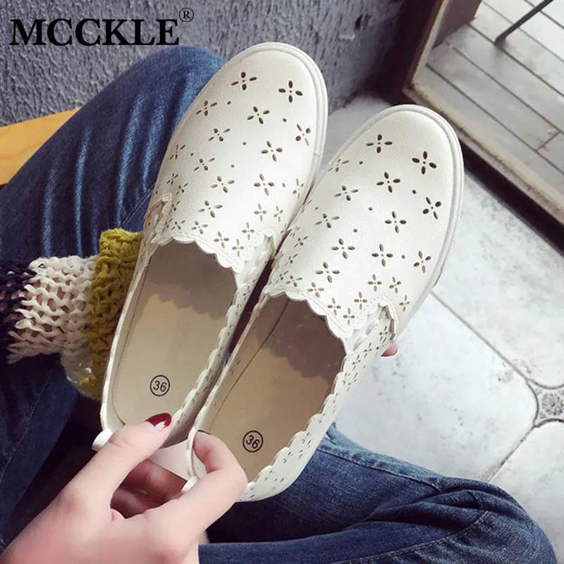 MCCKLE/Женская Вулканизированная обувь; Лоферы без шнуровки; дышащая обувь на плоской подошве со шнуровкой; милая мягкая женская обувь с волнистым краем