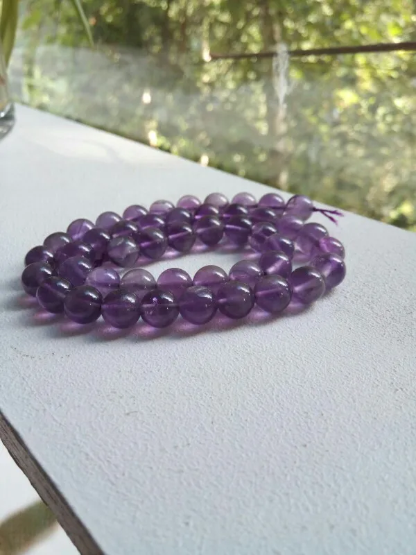 NiceBeads 4 6 8 10 мм фиолетовые бусины из натурального камня незакрепленные сделай сам