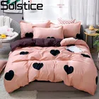 Роскошное розовое черное одеяло Solstice, комплекты постельного белья, Королевский размер, постельное белье, наволочка, простыня с принтом, пододеяльник