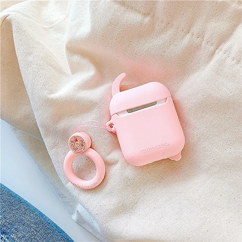 Милый розовый чехол для наушников Sailor Moon с Bluetooth Airpods Милые силиконовые чехлы