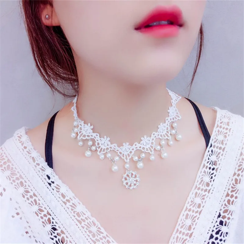 Brokenstone модные белые кружева женщины ожерелье колье|necklace chokers|choker fashionfashion choker |