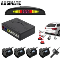 auto parktronic car parking sensor with 4 sensors radar monitor detector system backup reverse car parking kit led display
