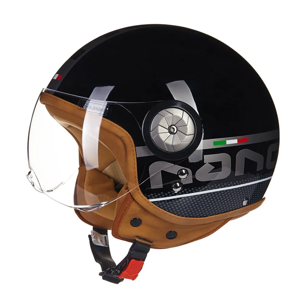 BEON moto rcycle шлем скутер moto cicleta 3/4 унисекс Casco шлем с открытым лицом шлемы, каски Чоппер Capacete moto Винтаж - Цвет: Black Gray