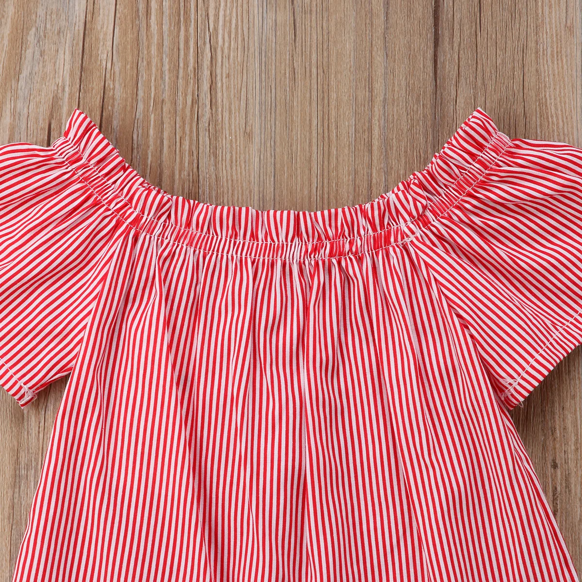 Новинка 2018 брендовые Топы в полоску с открытыми плечами для маленьких девочек