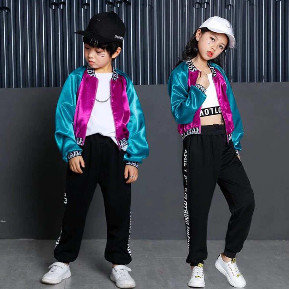 

3 pieces Girls Ballroom Modern Jazz clothing Dance wear Kids Performance Hip Hop Party show Adult Boys Dancing Costumes Outfits