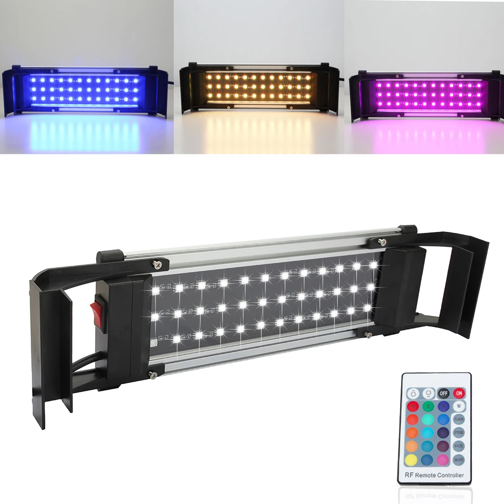 Buy SENZEAL Extendable Aquarium LED Light RGB Colorful 36 5050 SMD Fish Tank with 24 Keys Remote Controller 100-240V US 40CM on