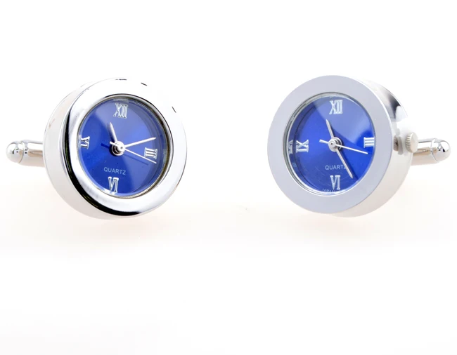 Функциональные запонки круглые Синие для часов мужские в подарок KLJC2504|gifts victoria|gift