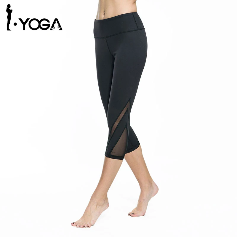 

Women Fitness Yoga Pants Gym Sports Slim Sexy Mesh Leggings Tights Workout Running Clothes Breathable Quick Dry Sportswear K016