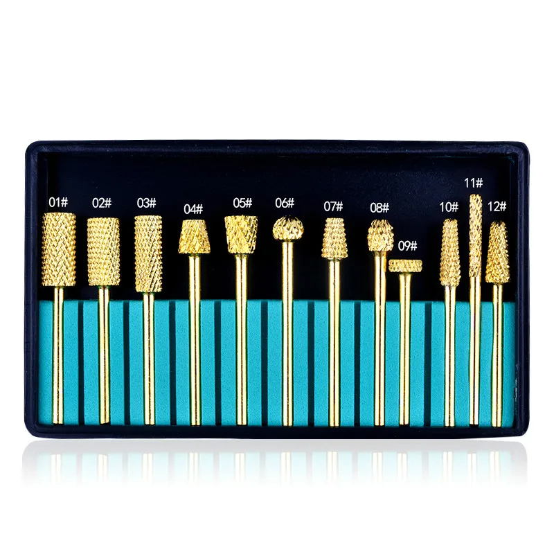 

12Pcs/set High Quality Tungsten Carbide Nail Drill Bits for Electric Nail Drill Machine Pedicure Manicure Nail Art Tools