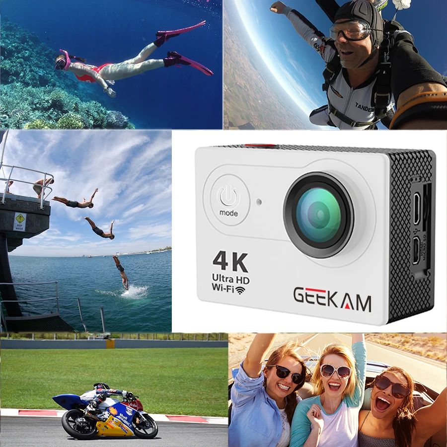Geekam экшн-камеры S9 Камара Депортива 4 К 1080 P HD открытый Go водонепроницаемый Wi-Fi Pro