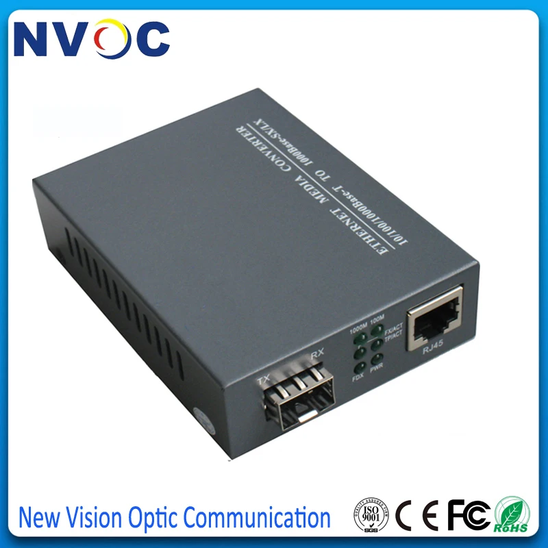 1000M 1 RJ45+1 Gigabit SFP Port Ethernet Unmanaged Fiber Optic Switch Euro Charger External power supply Media converter | Мобильные