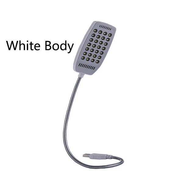 white body Маленький гибкий usb Свет книги света usb для Мощность банк PC ноутбук лампа для чтения книг - Испускаемый цвет: white body