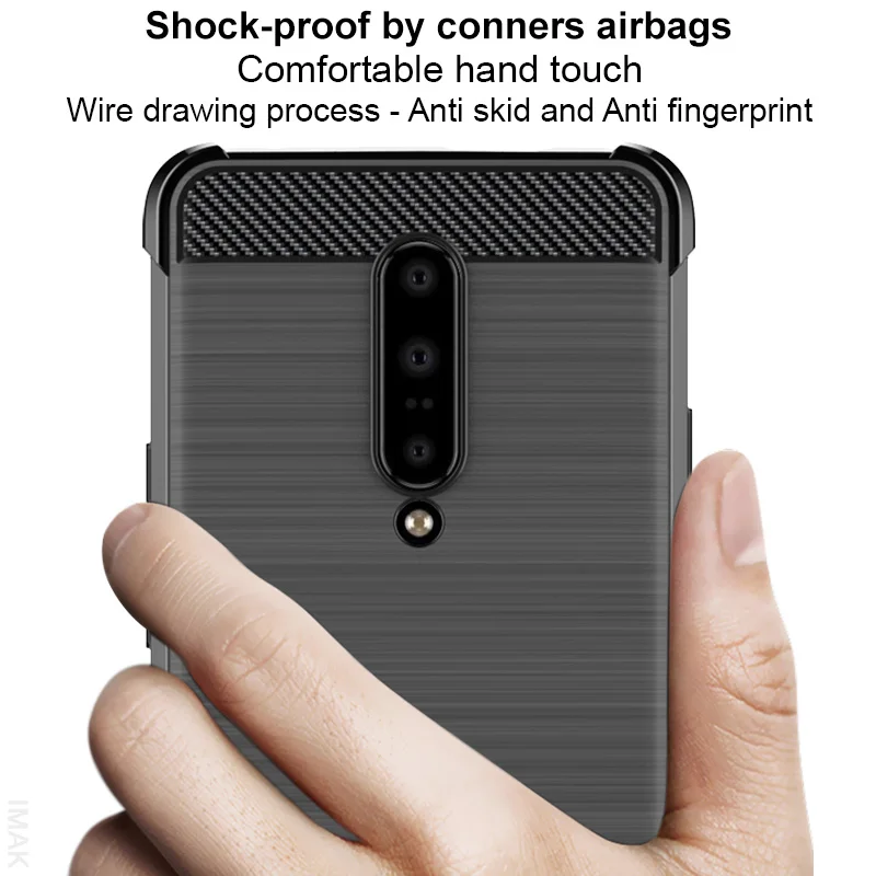 For OnePlus 7 case iMAK Vega Fiber Pattern airbag Phone One Plus Seven Bumper Cover |