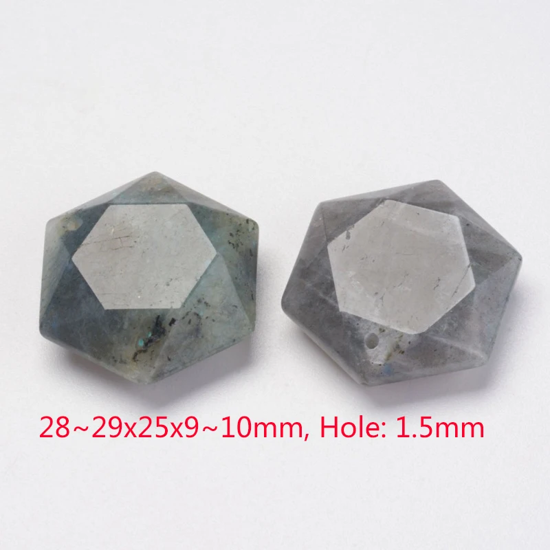 Hexagon 10 шт. натуральный камень лабрадорит Подвески DIY ювелирные аксессуары Изготовление ожерелья ремесла лунный камень Sunstone Подвески Нерегулярные - Окраска металла: Hexagon