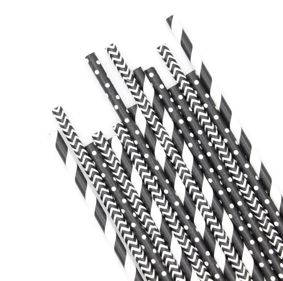 200 шт. черно белые бумажные соломинки палочки для торта|sticks pop|stick cake popstick pop |