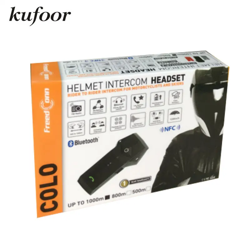Бесплатная Доставка! 1 шт. новый бренд мотоцикл шлем для 1000 м Bluetooth гарнитура NFC