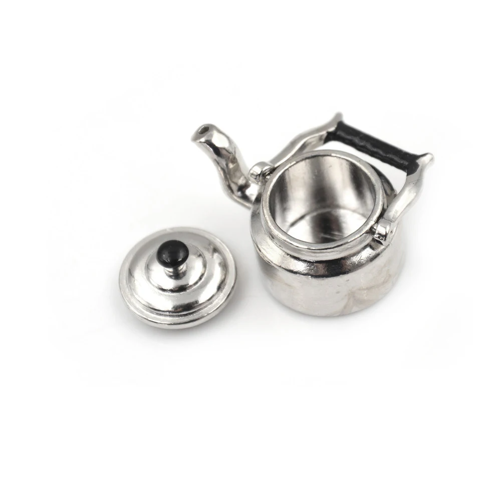 

Metal Tea Kettle/Tea Pot Classic Pretend Play Furniture Toys for Kitchen Accessory Wholesale 1:12 Dollhouse Miniature