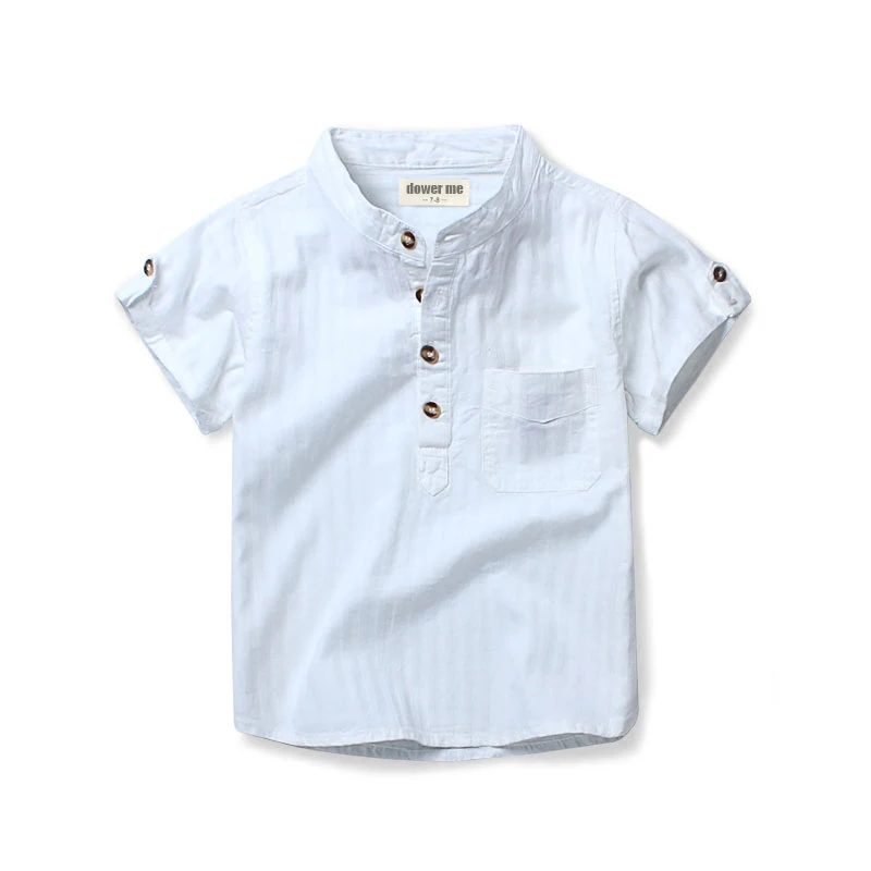 От 2 до 14 лет Детская рубашка с коротким рукавом для мальчиков летняя одежда