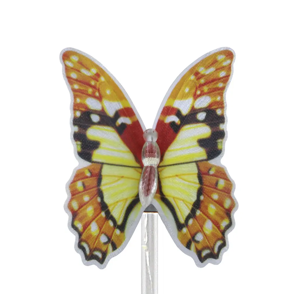 Шт. 4 шт. на солнечных батареях Палочка из оптоволокна изменение цвета Бабочка Сад