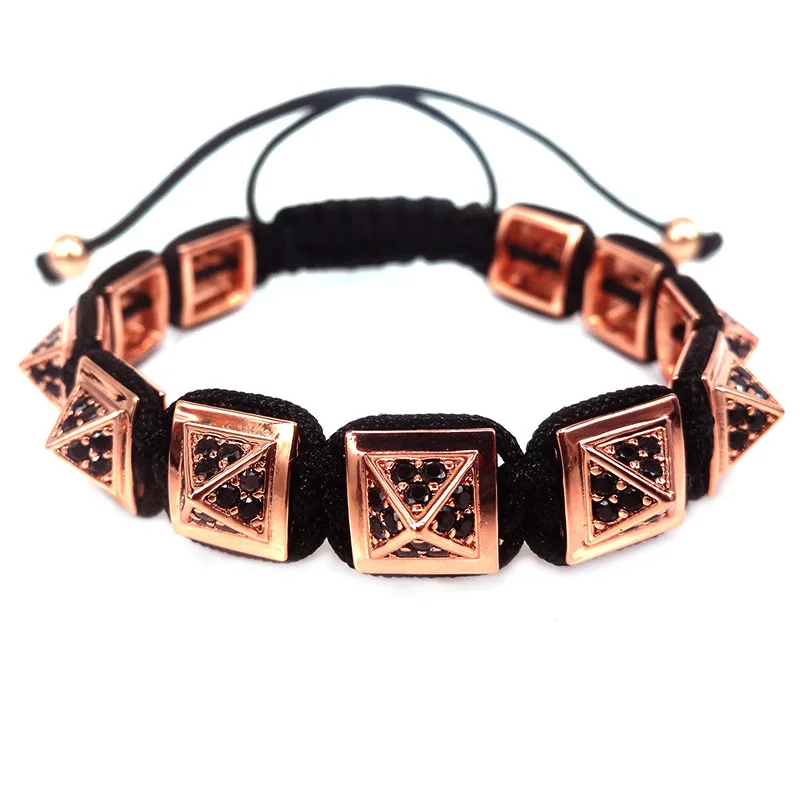 Высококачественный модный циркониевый ювелирный браслет с шипами мужские