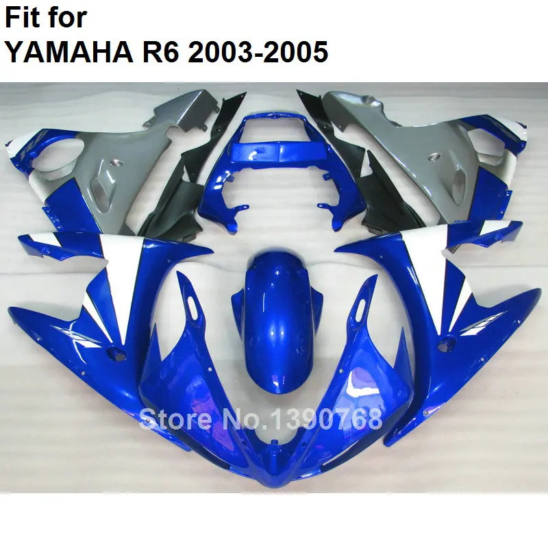 Комплект кузова для YAMAHA YZF R6 2003 2004 2005 синие белые серые детали мотоцикла комплект
