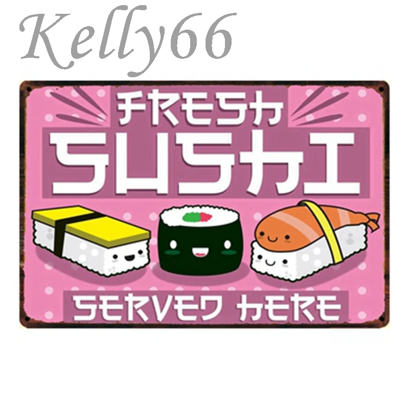 

[ Kelly66 ] Sushi Metal Tin Sign Poster Shop Decor Bar Antique Wall Art Painting 20*30 CM Size y-1338