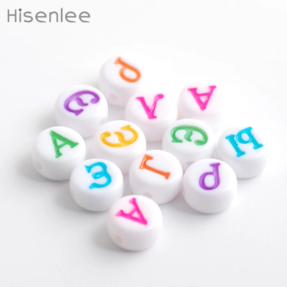 Hisenlee Изысканные Прекрасные 7 мм 200 шт. цветной Алфавит Акриловые русские буквы
