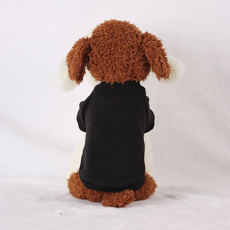 Bigeyedog Однотонная одежда собака балахон осень-зима одежда собака Cat щенок Костюмы для собак Pet одежда Чихуахуа Пудель Бишон пальто - Цвет: Черный
