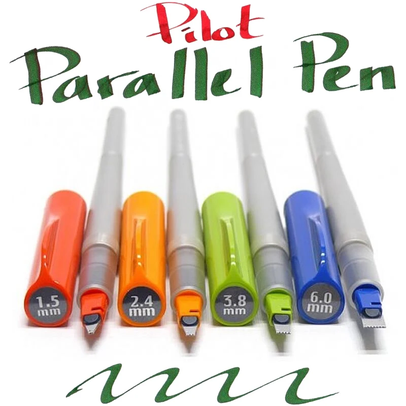 Ручка перьевая параллельная с рисунком шрифтов японское художественное