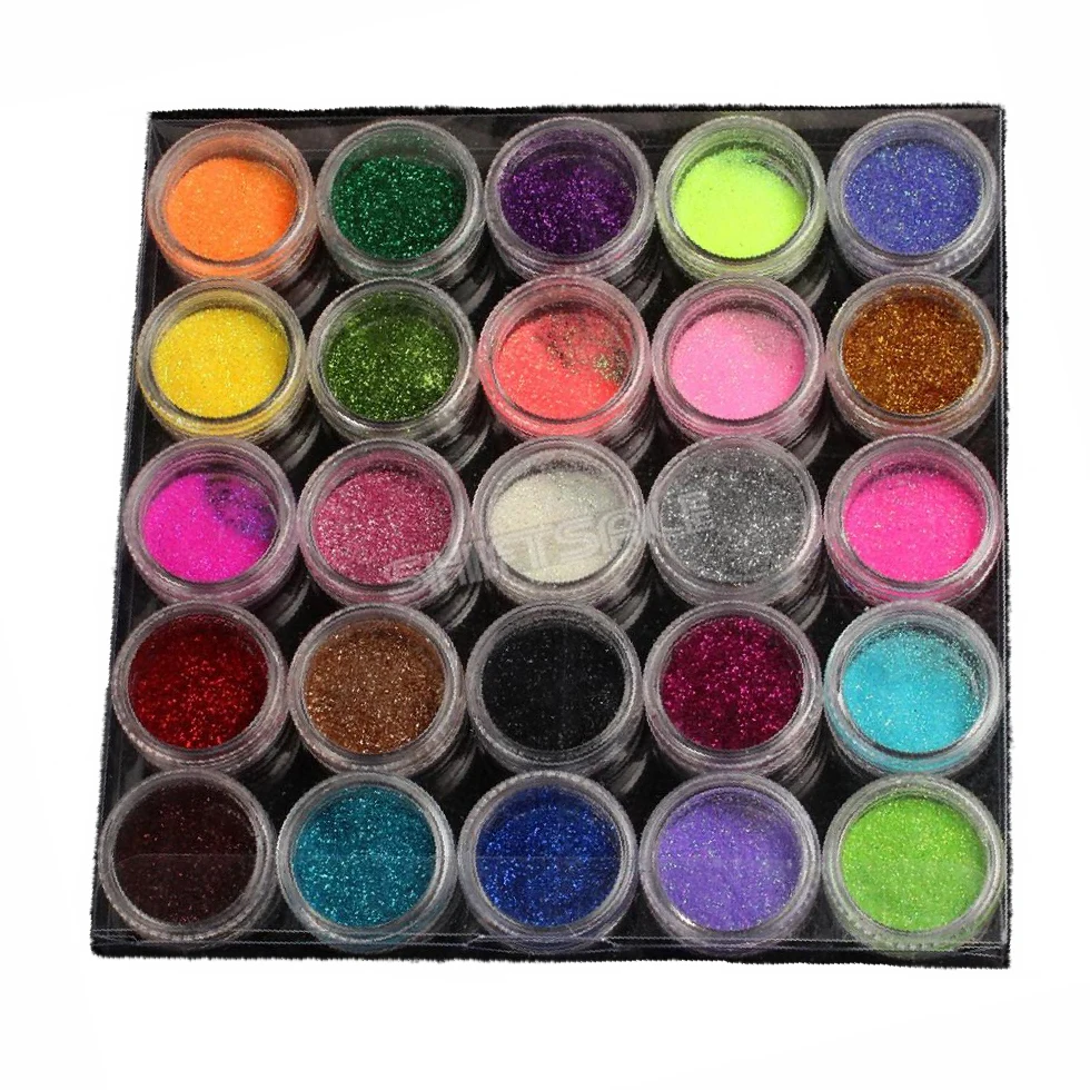 25 шт. разноцветные 3D Блестки для дизайна ногтей|glitter powder|powder dustglitter powder dust |