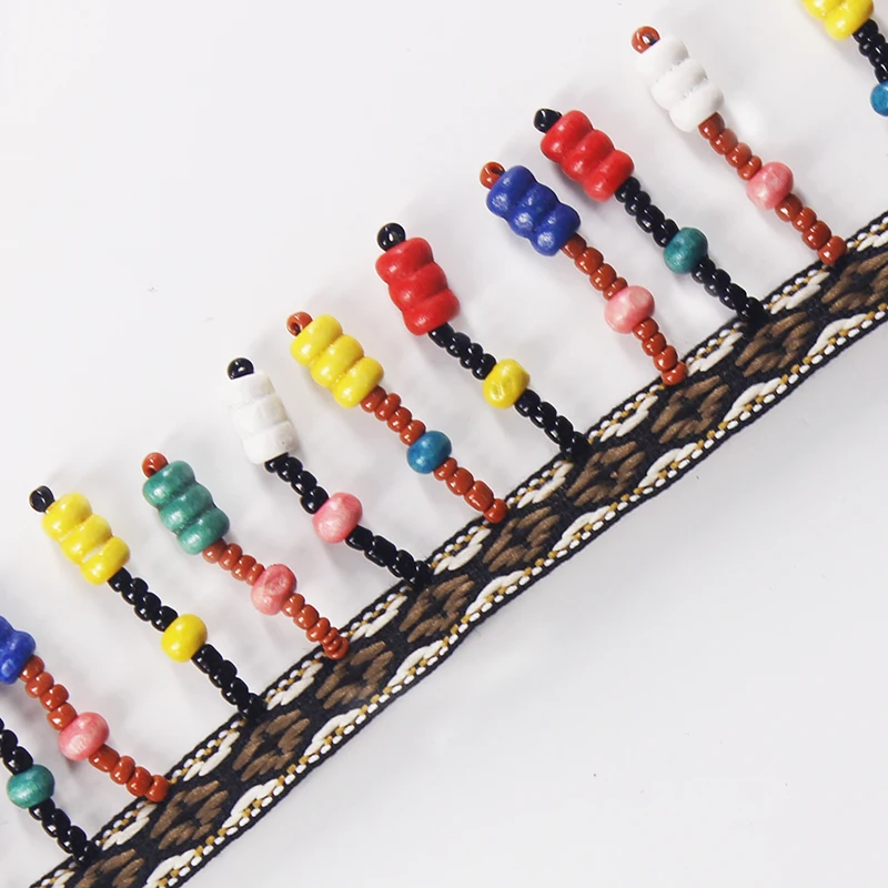 10 ярдов бисером кисточкой бахрома отделка Кружева Лента ленты кружева ткань