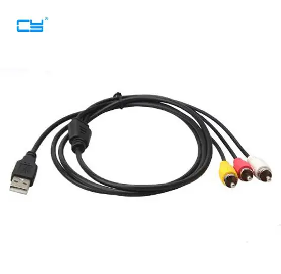 

3.5mm to 3RCA public line AV audio cable male to female USB2.0 revolution three male lotus line cable 1.5m 150cm 5ft meters