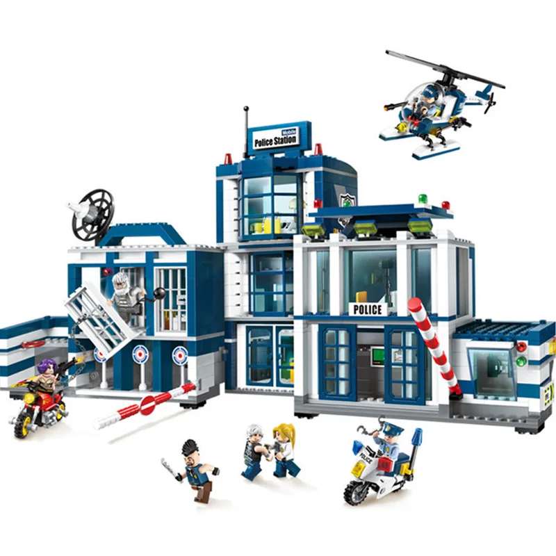 951 шт детские строительные блоки игрушки Совместимые Legoingly городская полиция