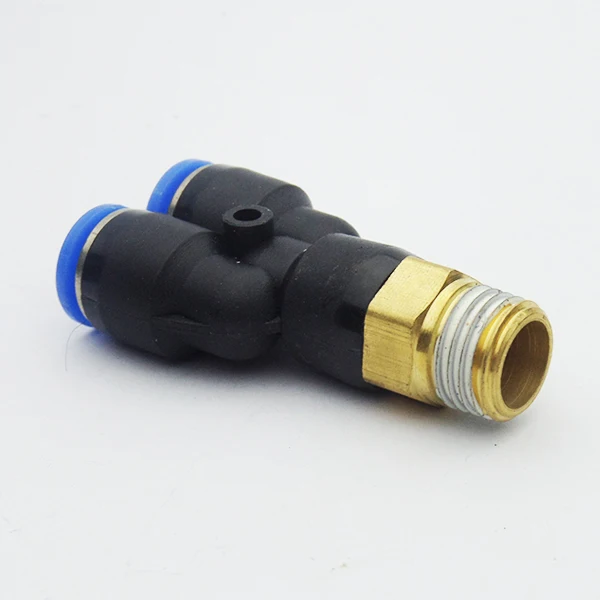 Self-drive tool 10pcs T Type PB 4 6 8 10 12mm Color : 10mm OD Hose, Specification : 1/8 M5 1/8 1/4 3/8 1/2 Male Threaded Tee Pneumatic Fittings Quick Connection-peg 