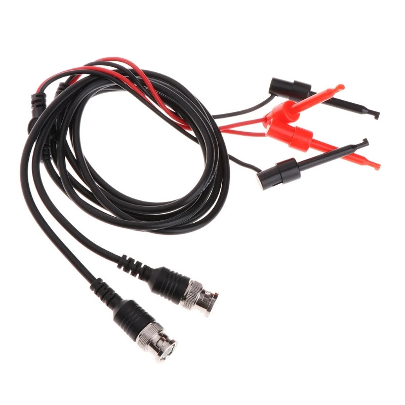 

2pcs BNC Male Plug Q9 to Dual Test Hook Clip Test Leads Probe for Oscilloscope