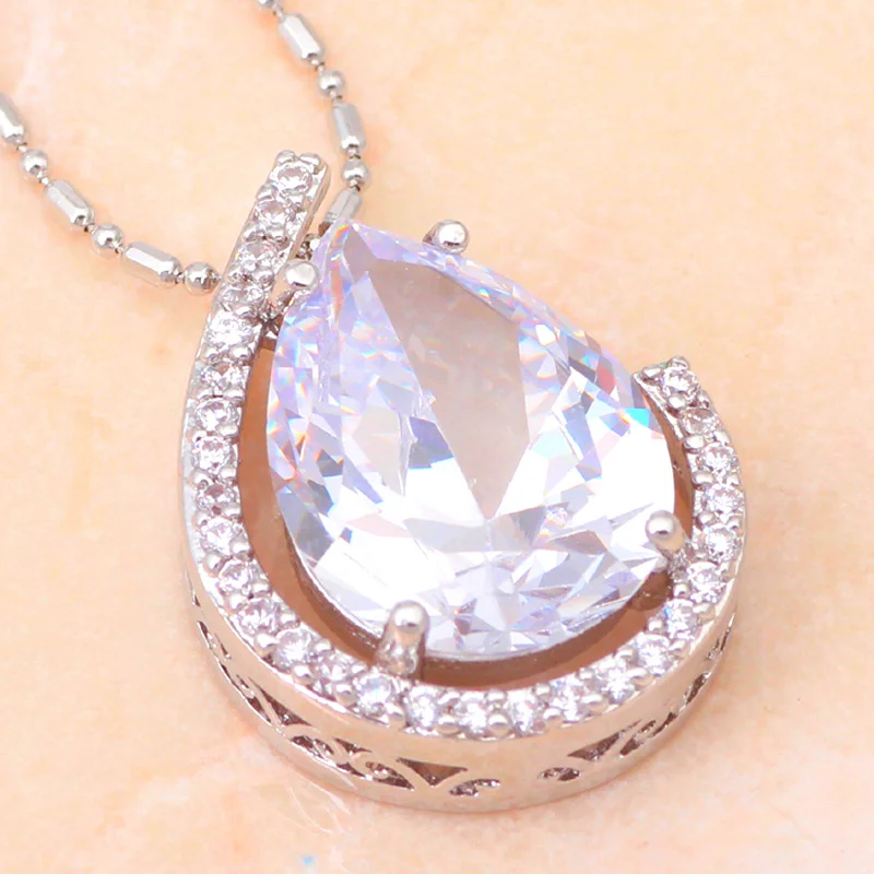 Заполненный AAA Циркон Кристалл здоровья никель и свинец серьги ожерелье кольцо