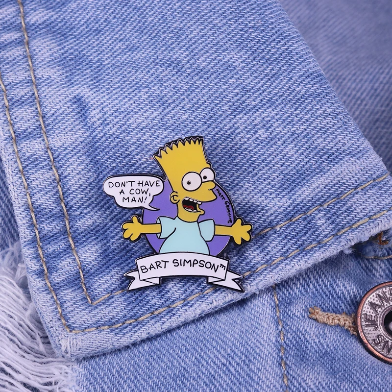 Эмалированная брошь Барт simpson кнопка|Броши| |