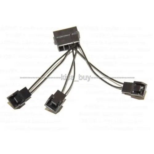 4Pin IDE Molex к 3 портовому IDE/D охлаждающий вентилятор pin разъем Кабель питания Шнур 24AWG