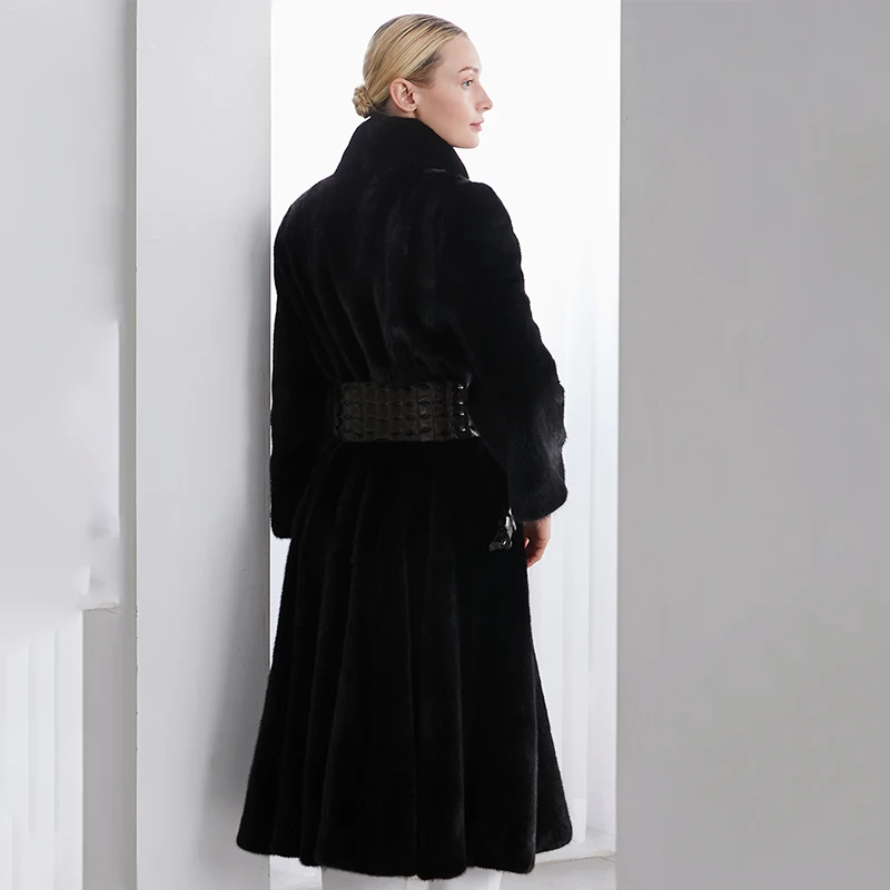 Новая зимняя Женская импортная бархатная норковая куртка Ftangaiur приталенные