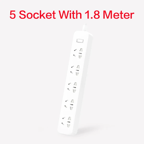 Xiaomi Mijia power Strip Быстрая зарядка 2500 Вт 10А 6 стандартных розеток/8 стандартных розеток/3 гнезда с кабелем 1 м/5 м - Цвет: 5 socket