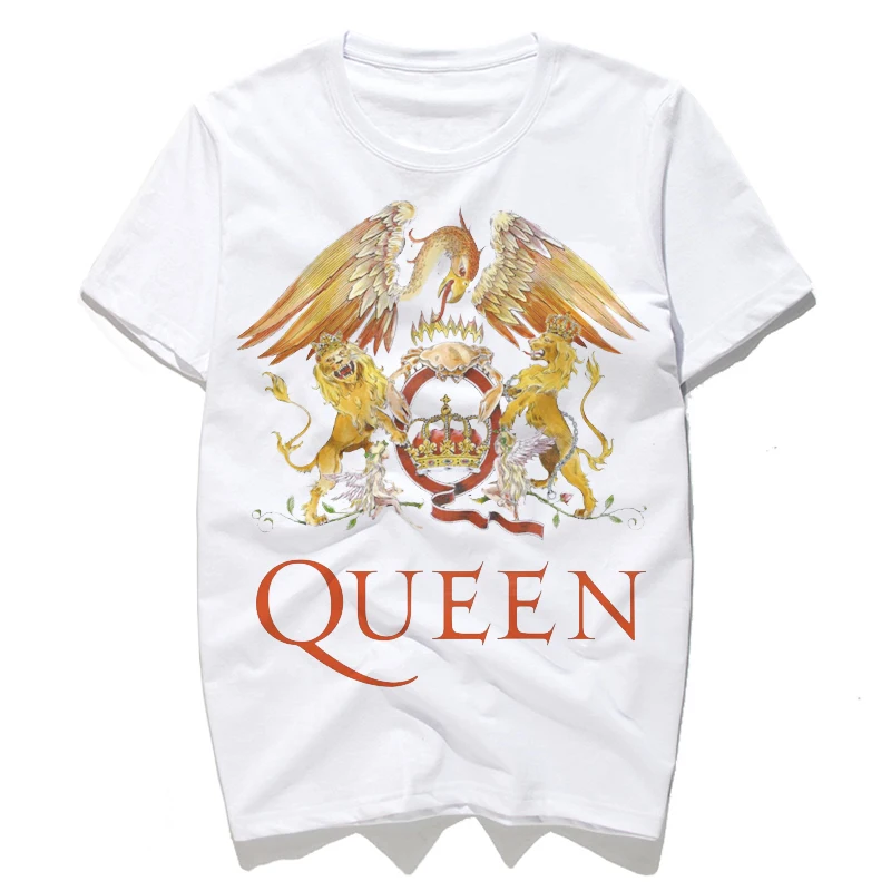 Rocksir 2017 огонь львы и орел Queen Корона Летняя мода прохладный человек футболка Лидер