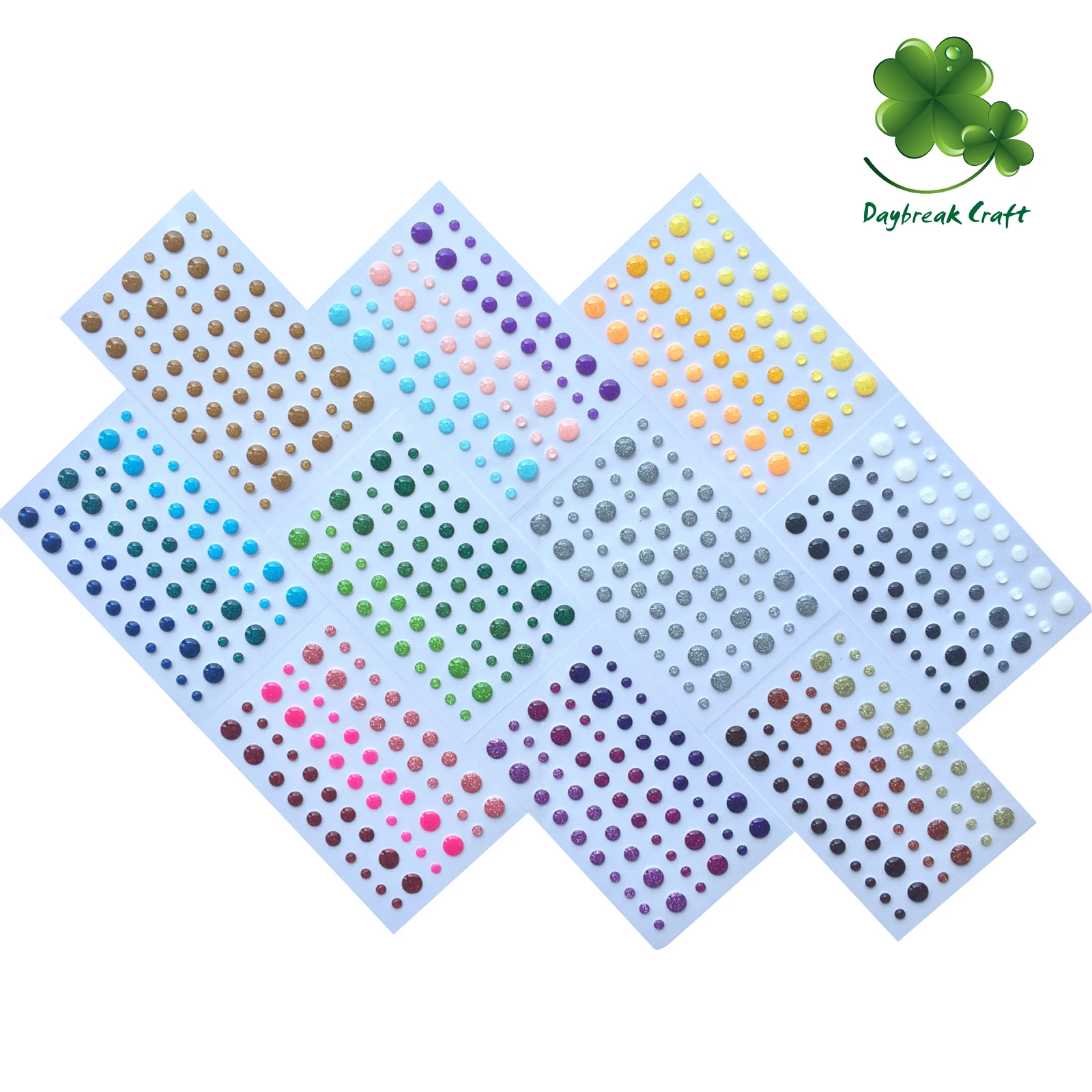 

(Pack Of 10) 60Pcs/Sheet Round Glitter Enamel Dots Sparklets Resin Stickers Scrapbooking