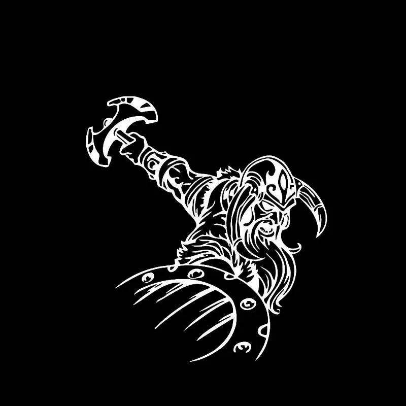 YJZT 14 5*16 см отличный Viking бои покрытие тела крутая наклейка воин черный/серебристый