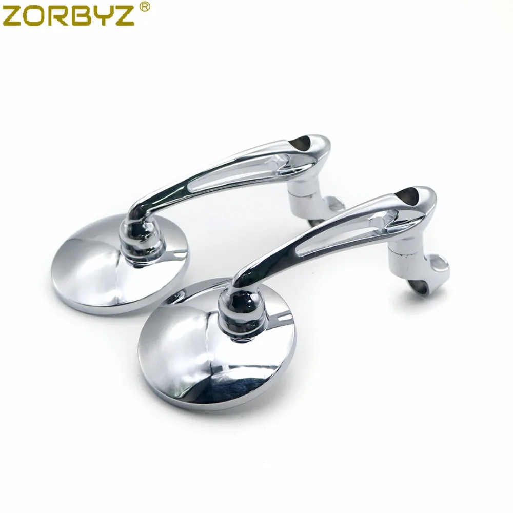 ZORBYZ мотоцикл черный/хром l-бар круглые боковые зеркала заднего вида для Honda GN125 кафе гонщик на заказ