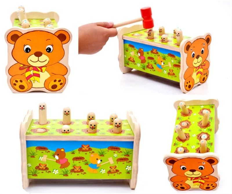 Материалы montessori Обучающие деревянные игрушки для детей раннего обучения дошкольного обучения хит сусликов зрительно-моторная координация