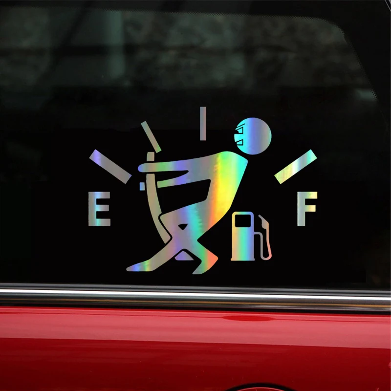 

12.7*9.2cm High Gas Consumption Decal Fuel Gage Empty Sticker On window Funny Stickers and Decals Vinyl window Styling
