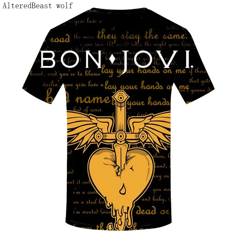 Футболки Bon Jovi Rock для мужчин модная брендовая футболка мужские повседневные