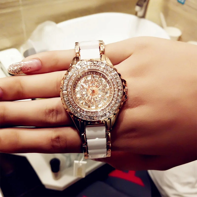 

Fashion Watch Women Rose Gold Ceramic Quartz Watch Casual Women Watches Female Clock Wristwatches Relogio Feminino Gift
