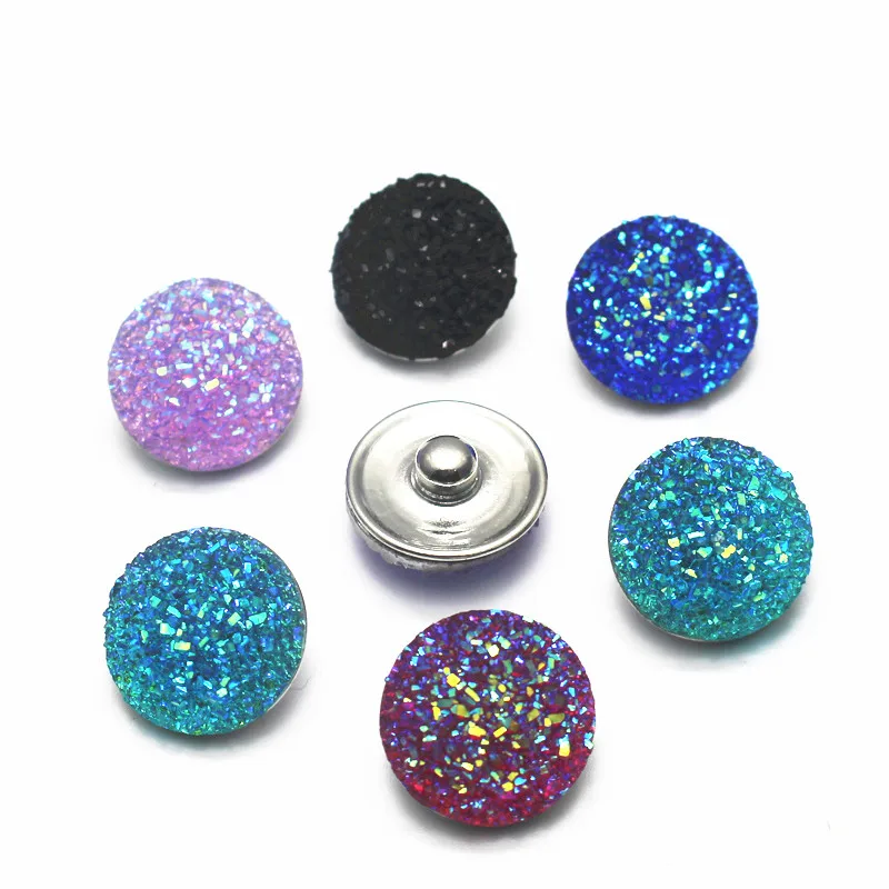 

20pcs/lot Colorful Pattern Resin Snap Button Charms Fit 18mm DIY Ginger Snap Bracelet & Bangles Jewelry Making