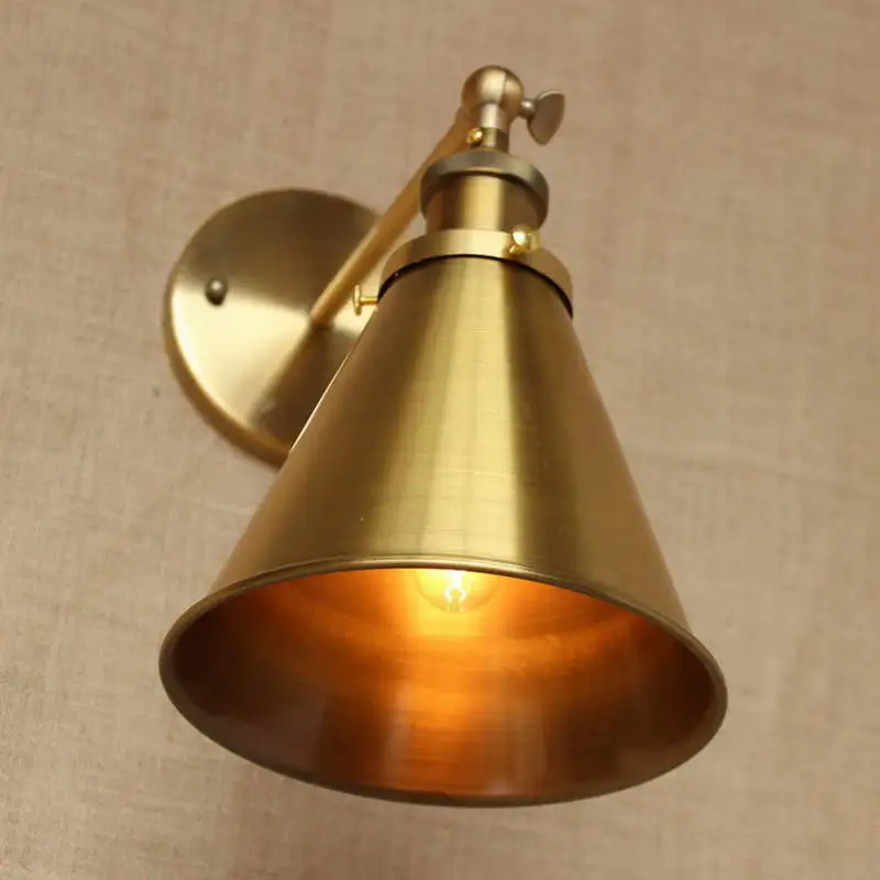 Современная лампа со скидкой настенный светильник в стиле ретро из золотистого